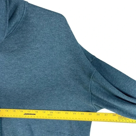 J Jill PURE JILL Womens M RELAXED Fit 3/4 Sleeve Blue PONCHO Tunic Cowl Neck - Picture 10 of 16